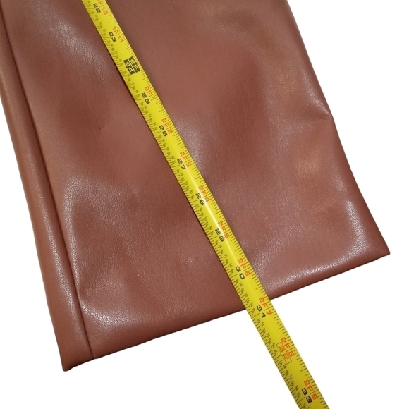 Aritzia Babaton Faux Leather High Waist Command Trousers Coffee Brown Size 10 - Picture 9 of 11